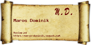 Maros Dominik névjegykártya